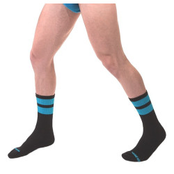 Barcode Berlin Chaussettes Gym Socks Noir-Bleu fluo